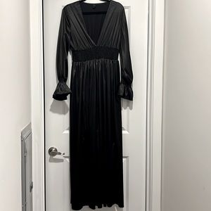 Shein Black Satin Maxi Dress